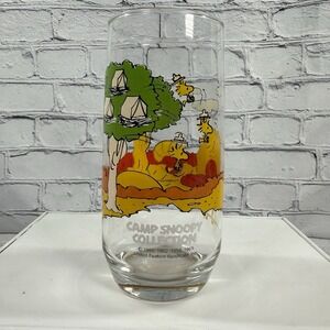 Vintage Peanuts Camp Snoopy Glass McDonald's Charlie Brown Morning People